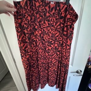 Ava & Viv Black and Red Floral maxi Skirt